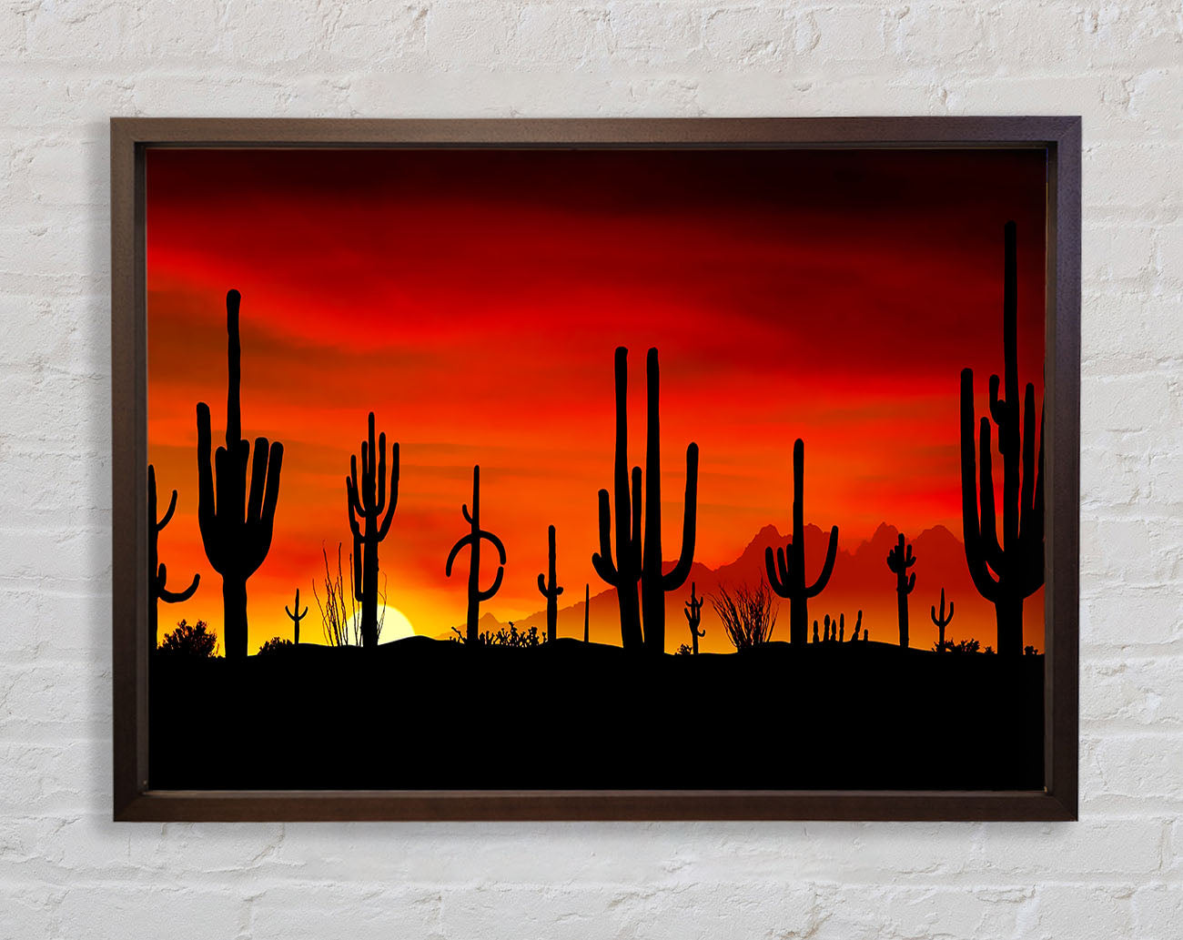 Cactus Sunset Beauty Framed Print