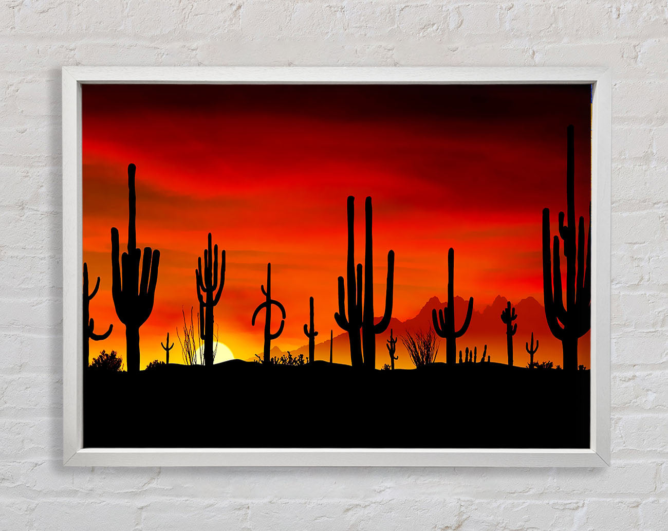 Cactus Sunset Beauty Framed Print