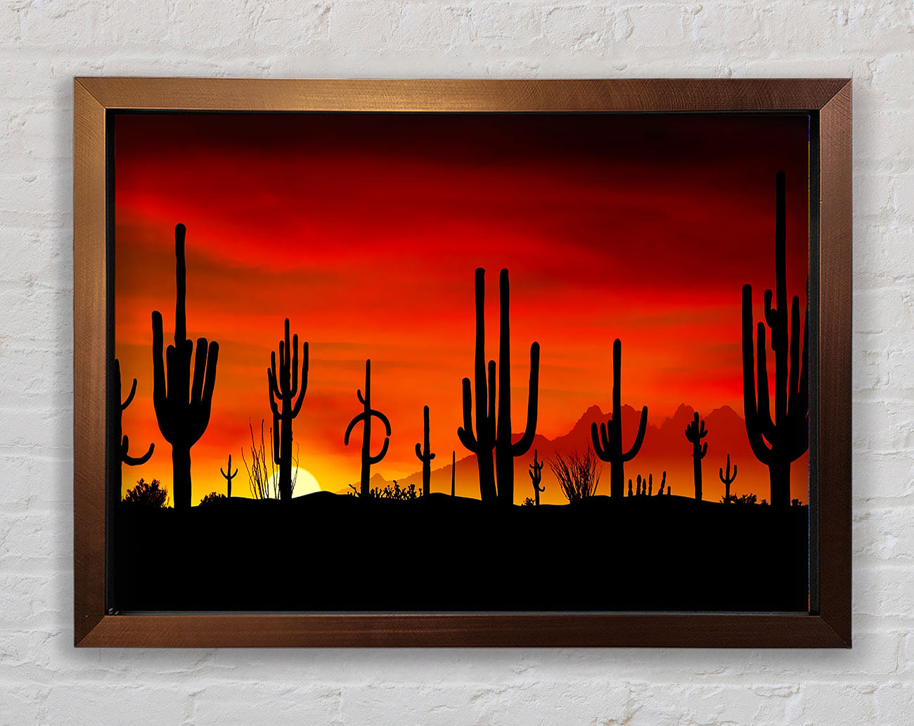 Cactus Sunset Beauty Framed Print
