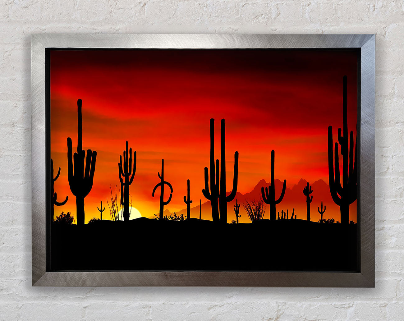 Cactus Sunset Beauty Framed Print
