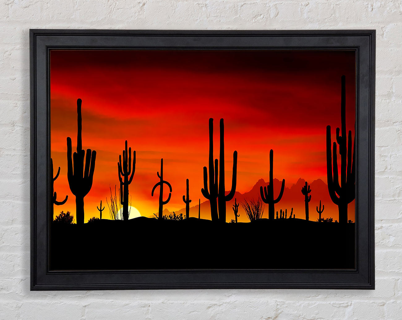Cactus Sunset Beauty Framed Print