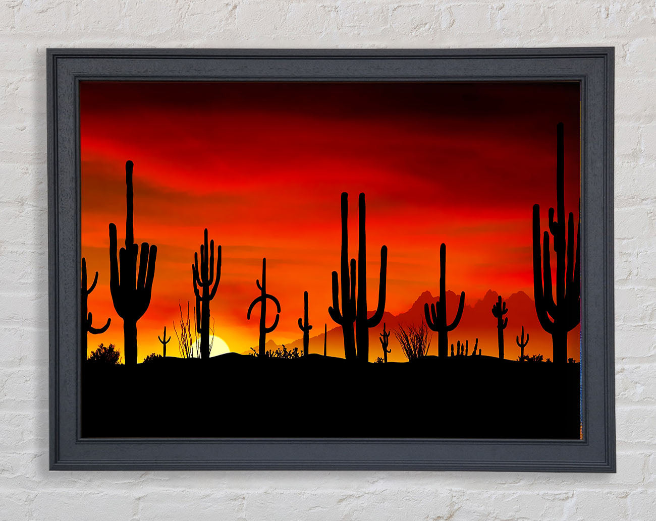 Cactus Sunset Beauty Framed Print