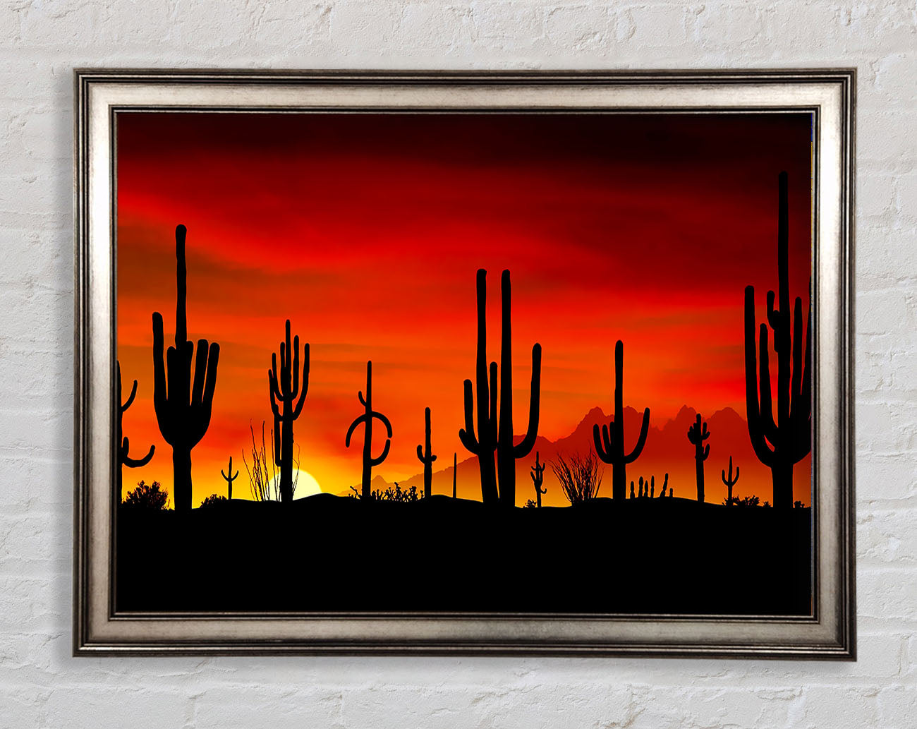 Cactus Sunset Beauty Framed Print