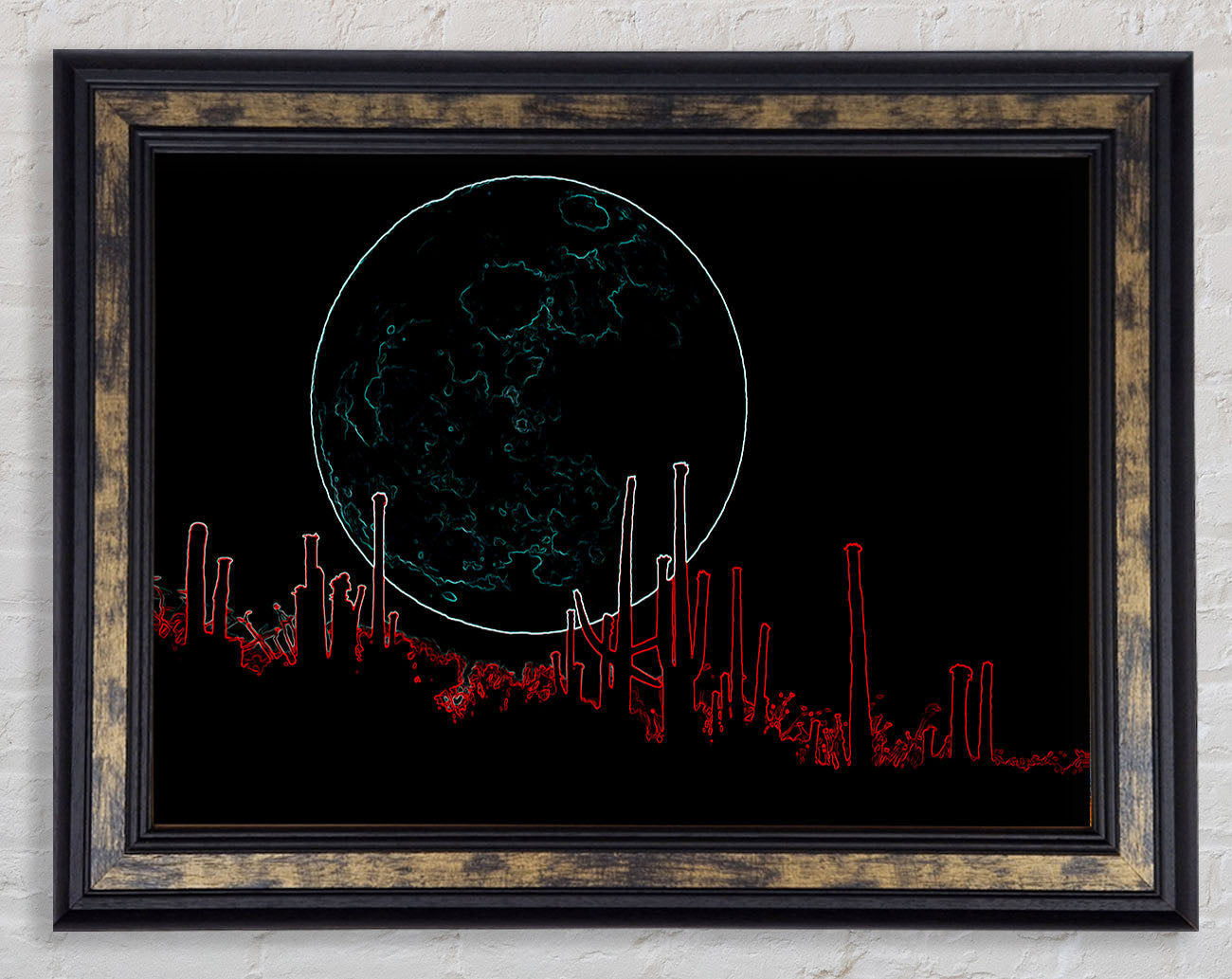 Abstract Neon Landscape 07 Framed Print