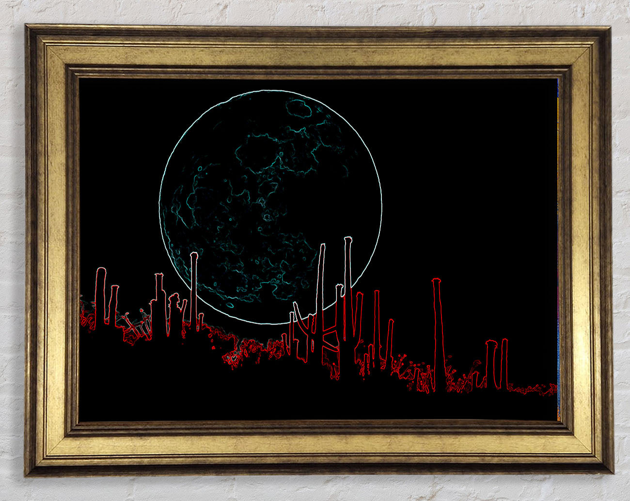 Abstract Neon Landscape 07 Framed Print