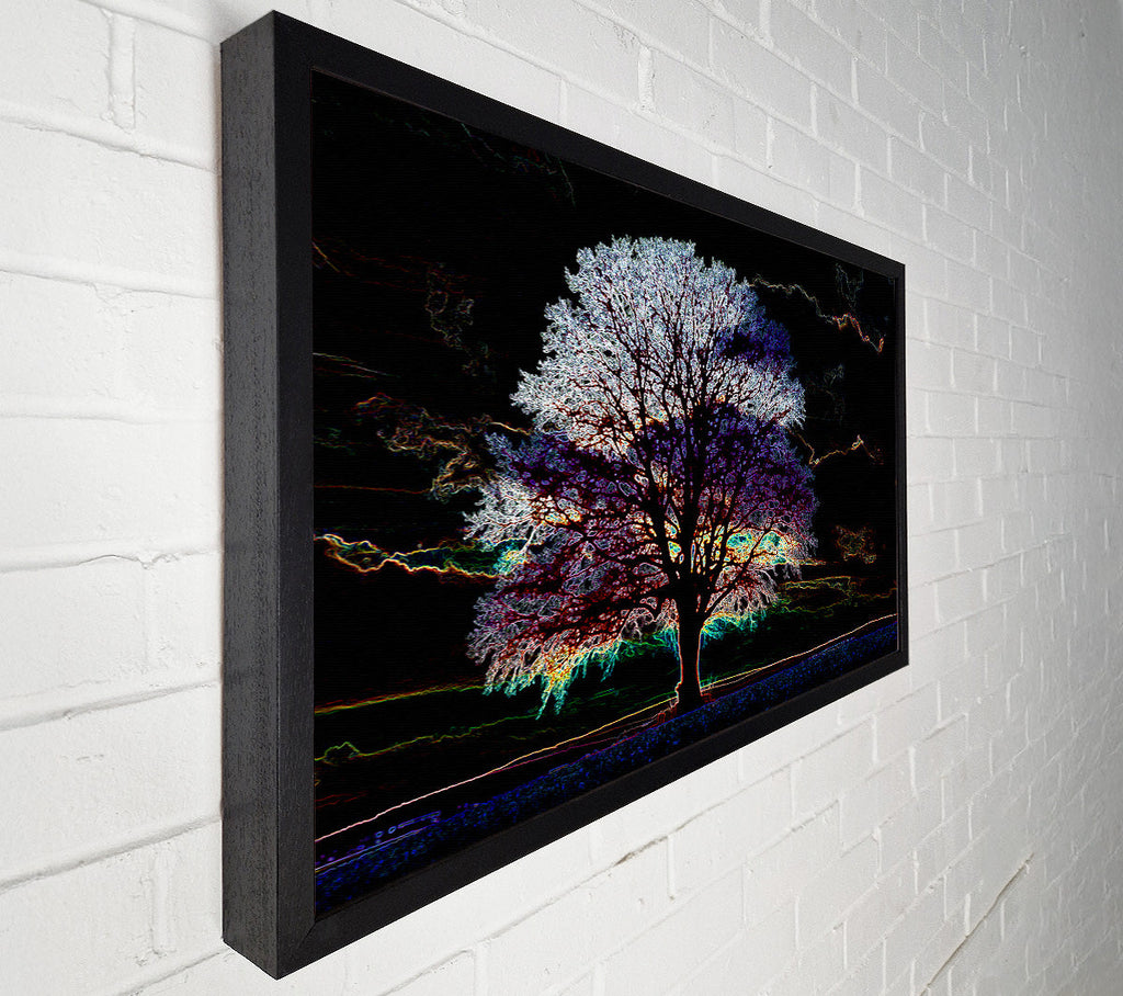 Abstract Neon Landscape 12 Canvas Wall Art