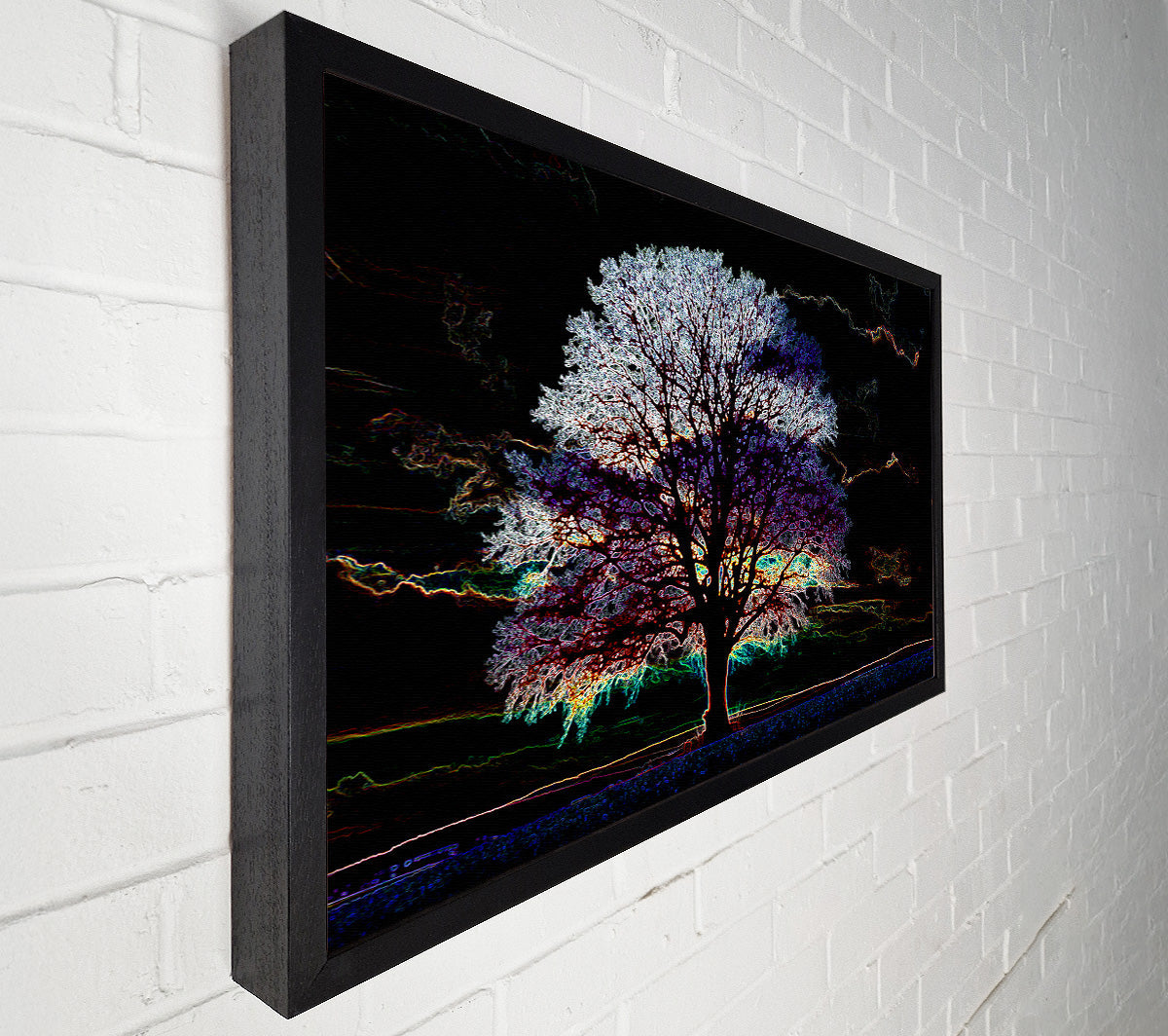 Abstract Neon Landscape 12 Canvas Wall Art