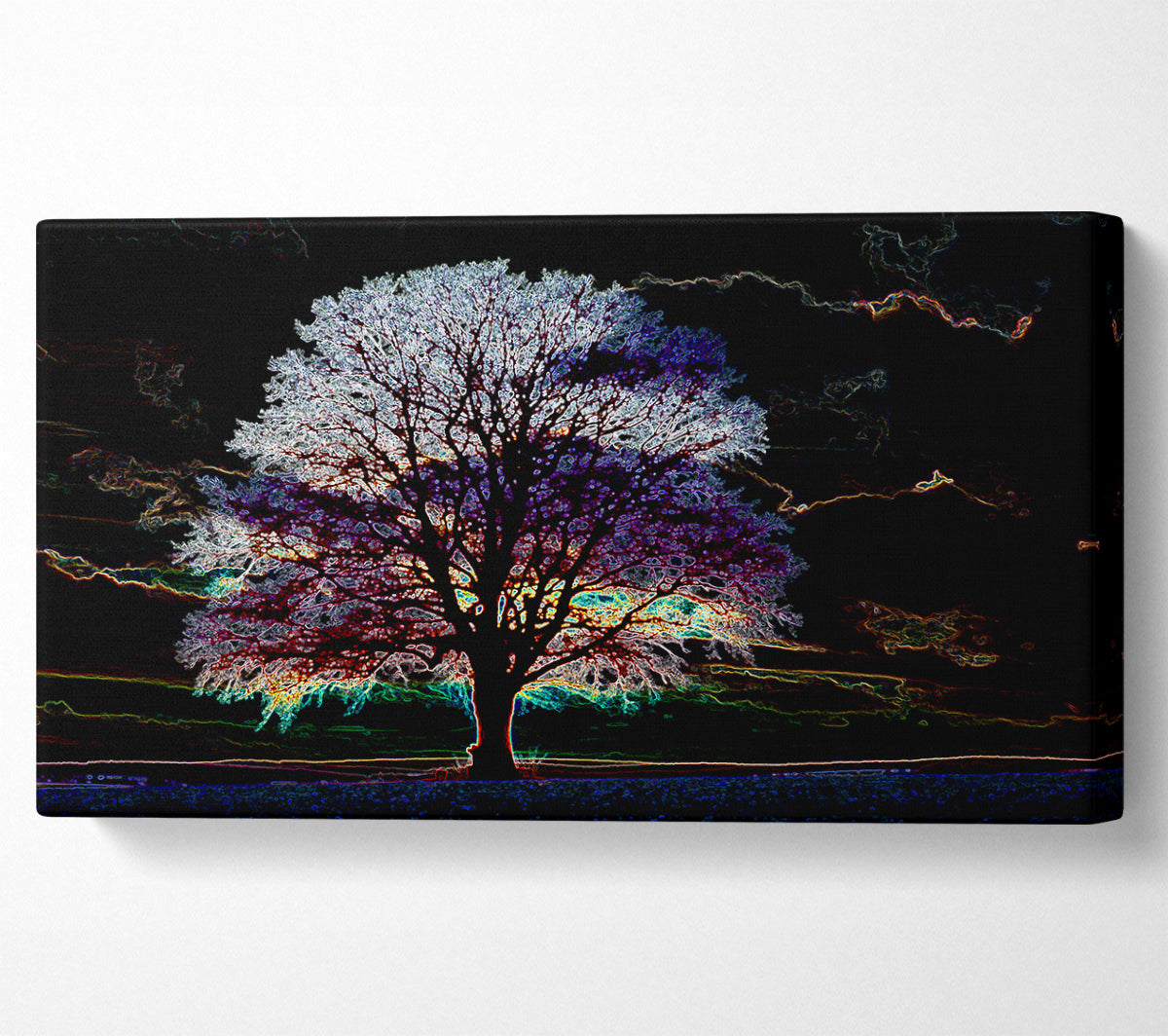 Abstract Neon Landscape 12 Canvas Wall Art
