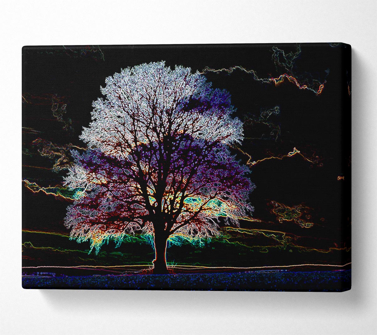 Abstract Neon Landscape 12 Canvas Wall Art