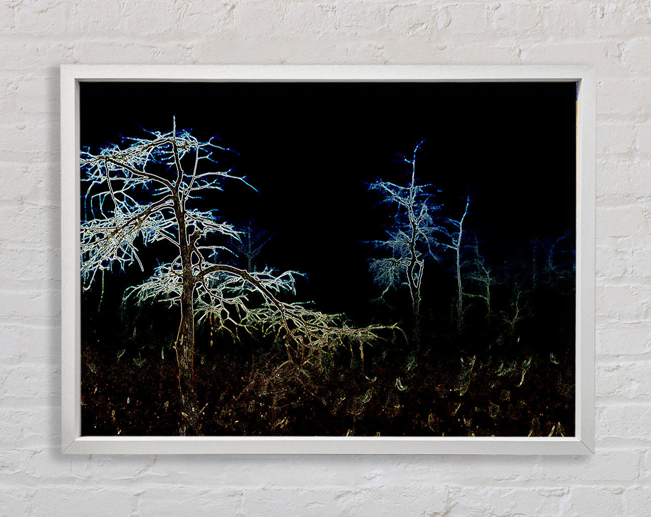 Abstract Neon Landscape 09 Framed Print