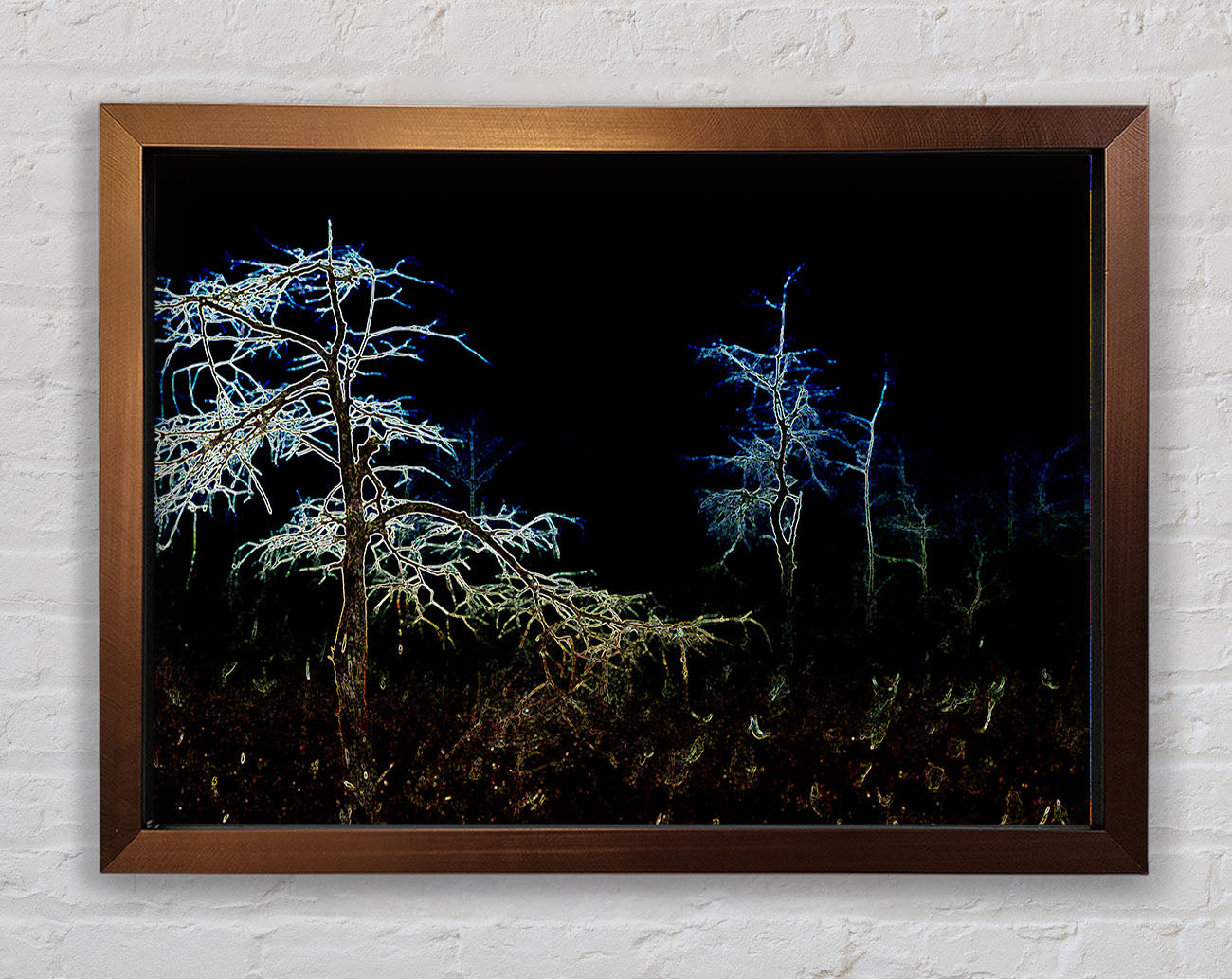 Abstract Neon Landscape 09 Framed Print