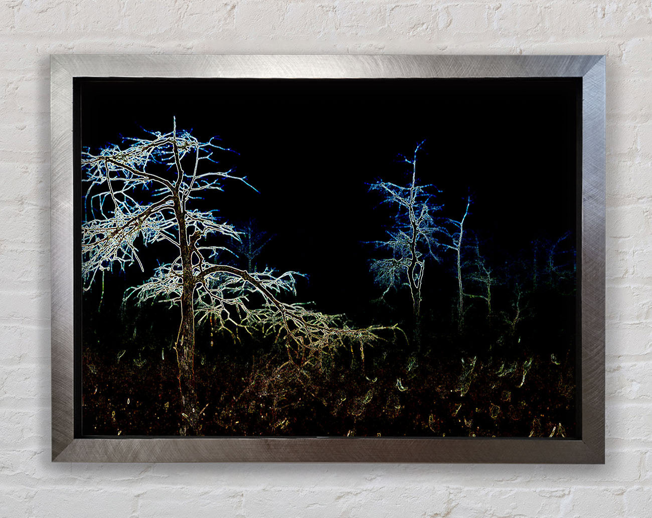 Abstract Neon Landscape 09 Framed Print