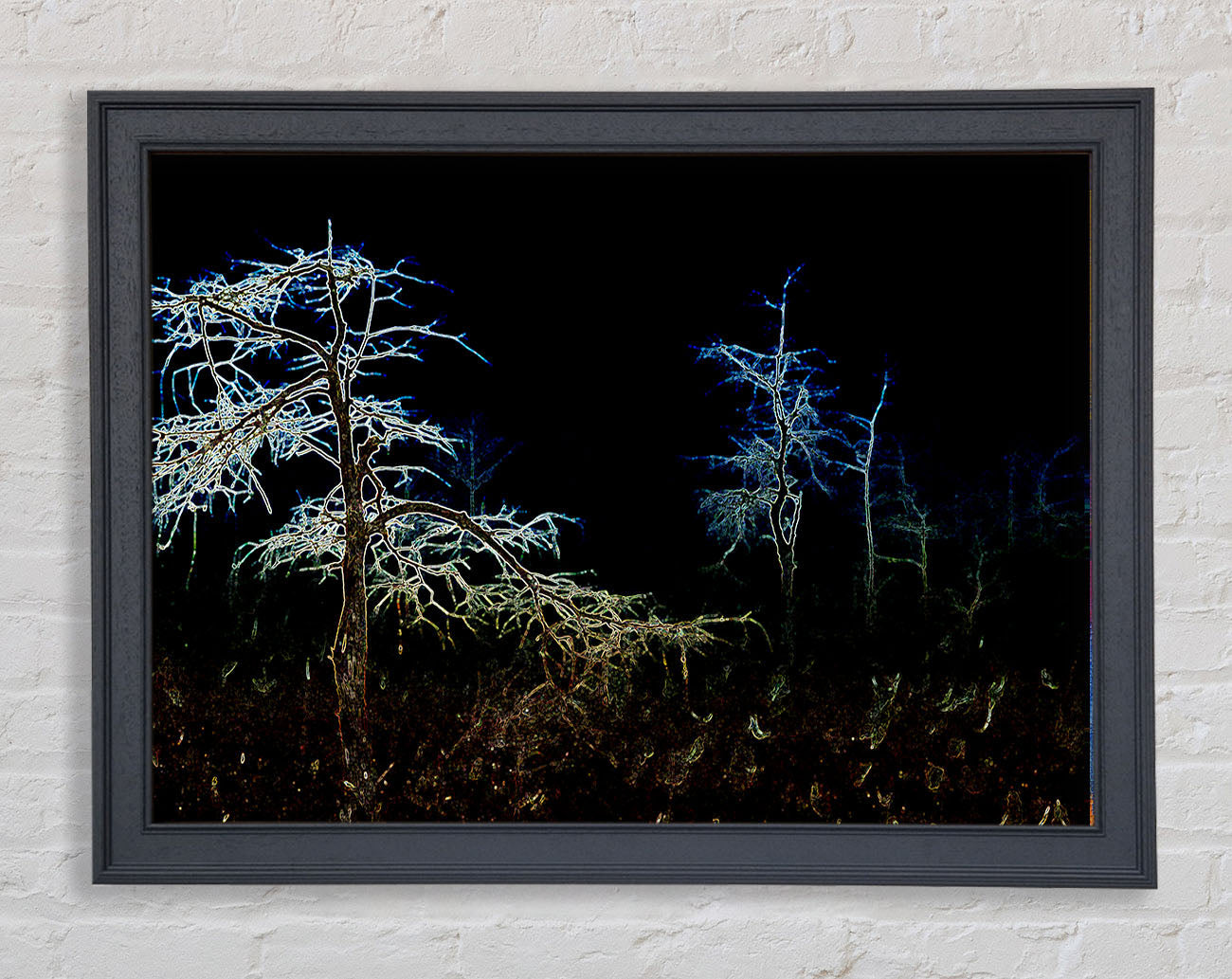 Abstract Neon Landscape 09 Framed Print