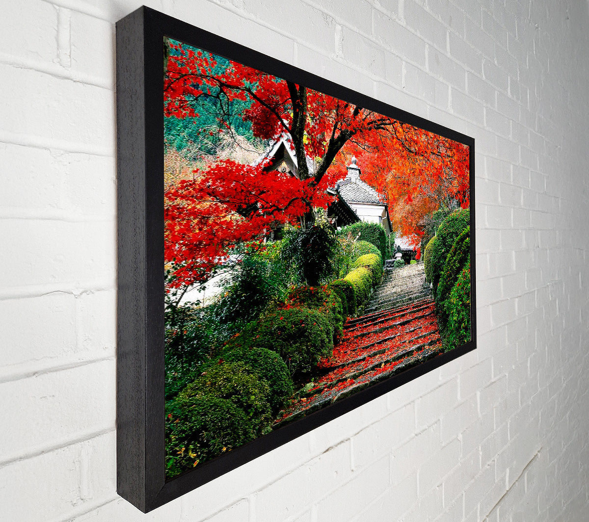 Red Autumn Garden Canvas Art