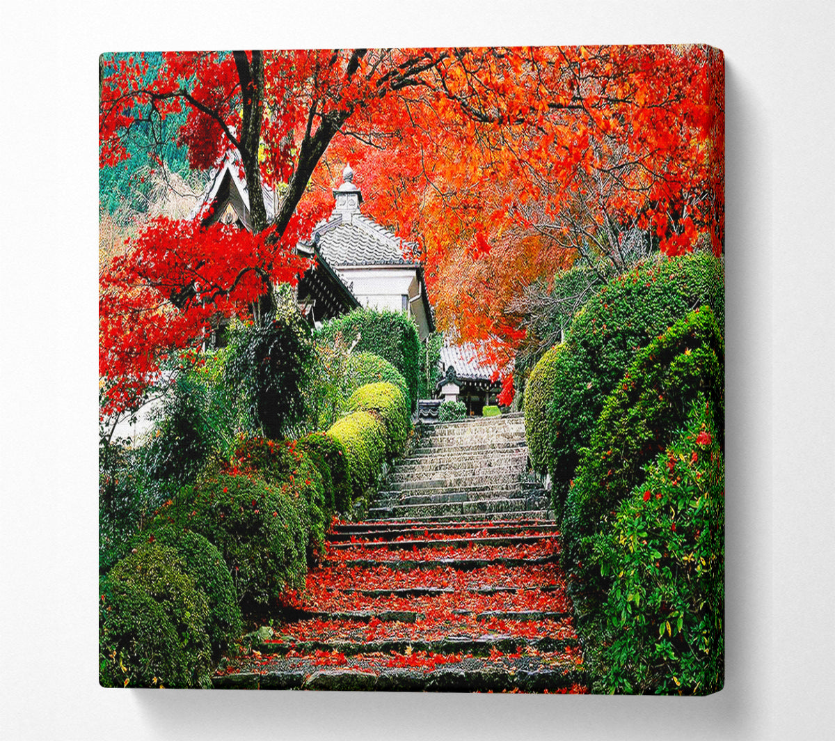 Red Autumn Garden Canvas Art