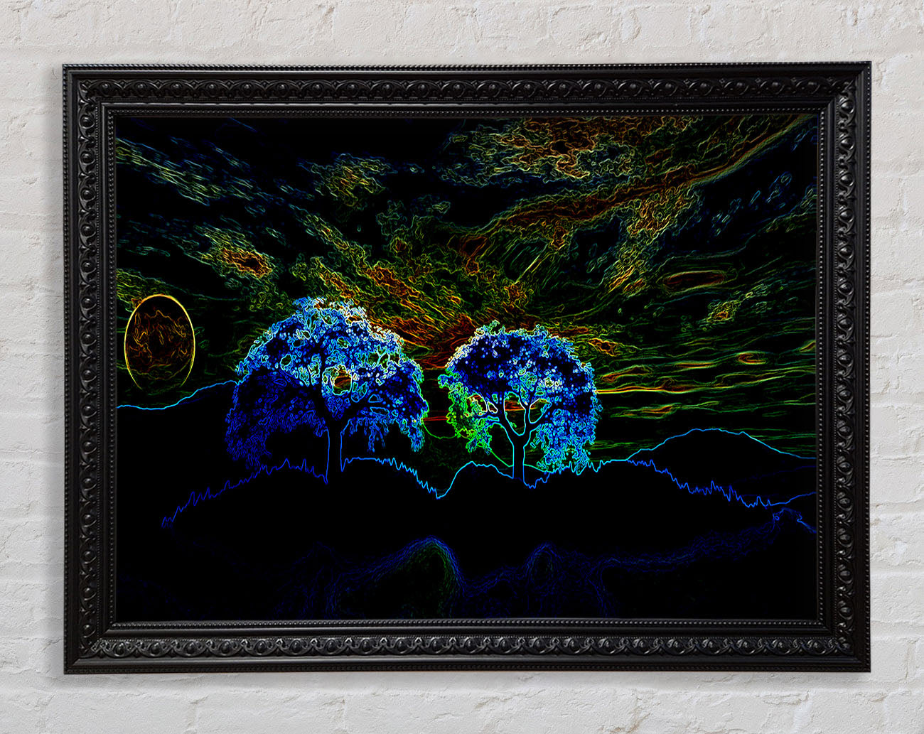 Abstract Neon Landscape 02 Framed Print