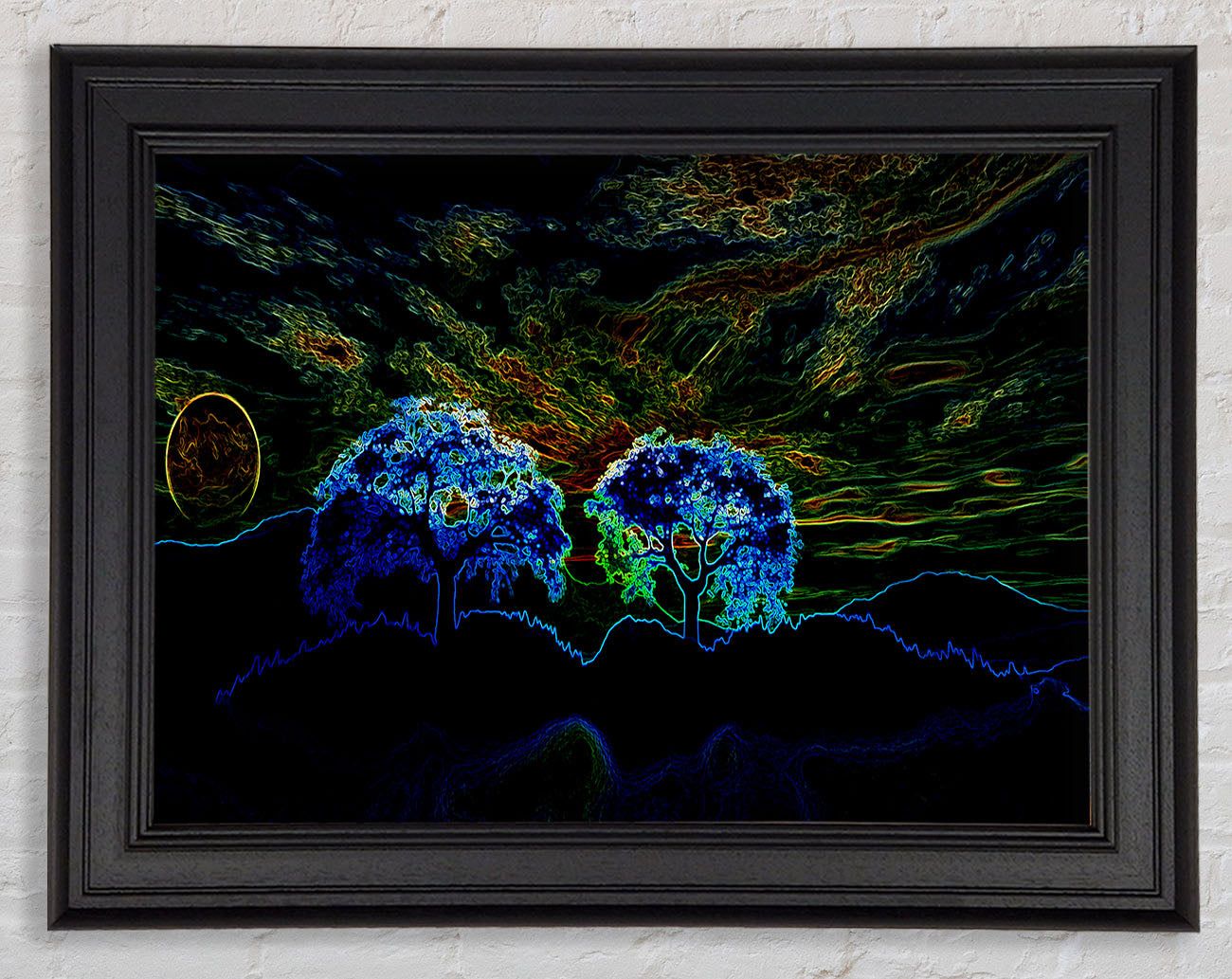 Abstract Neon Landscape 02 Framed Print