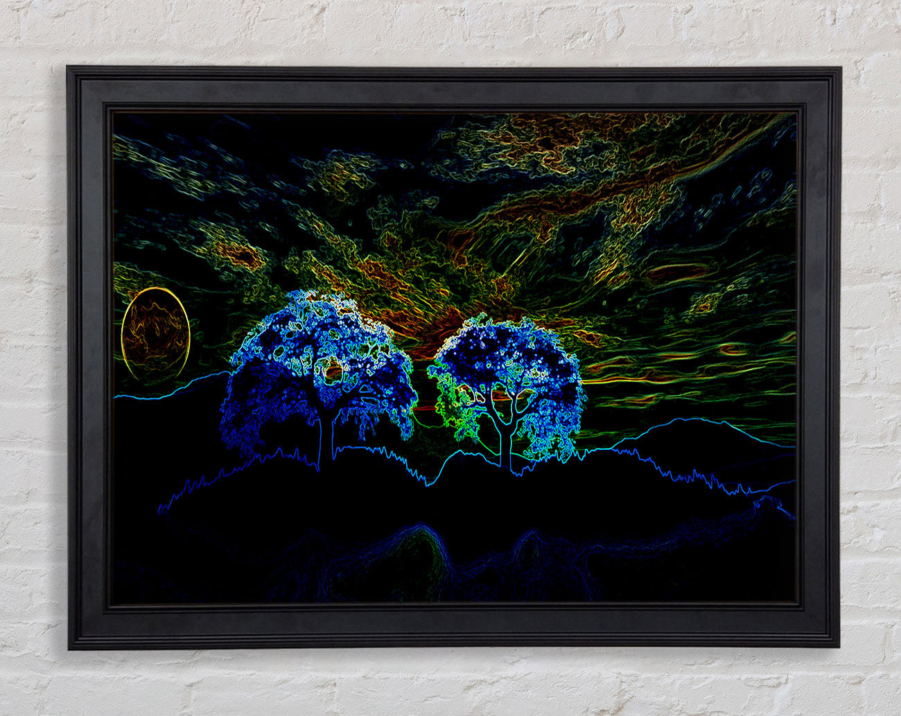 Abstract Neon Landscape 02 Framed Print