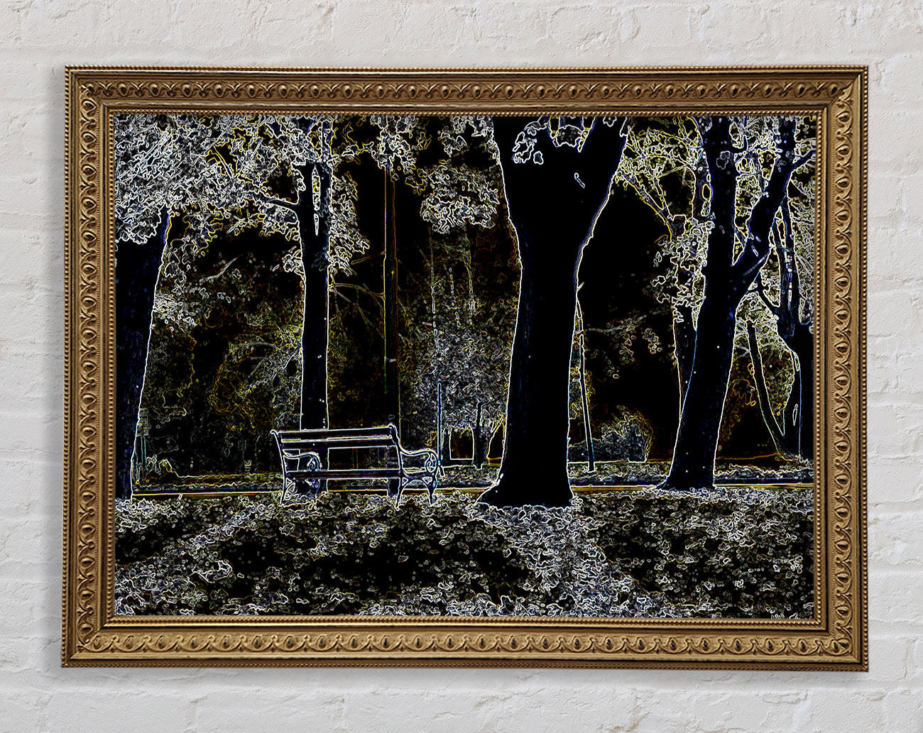 Abstract Neon Landscape 01 Framed Print