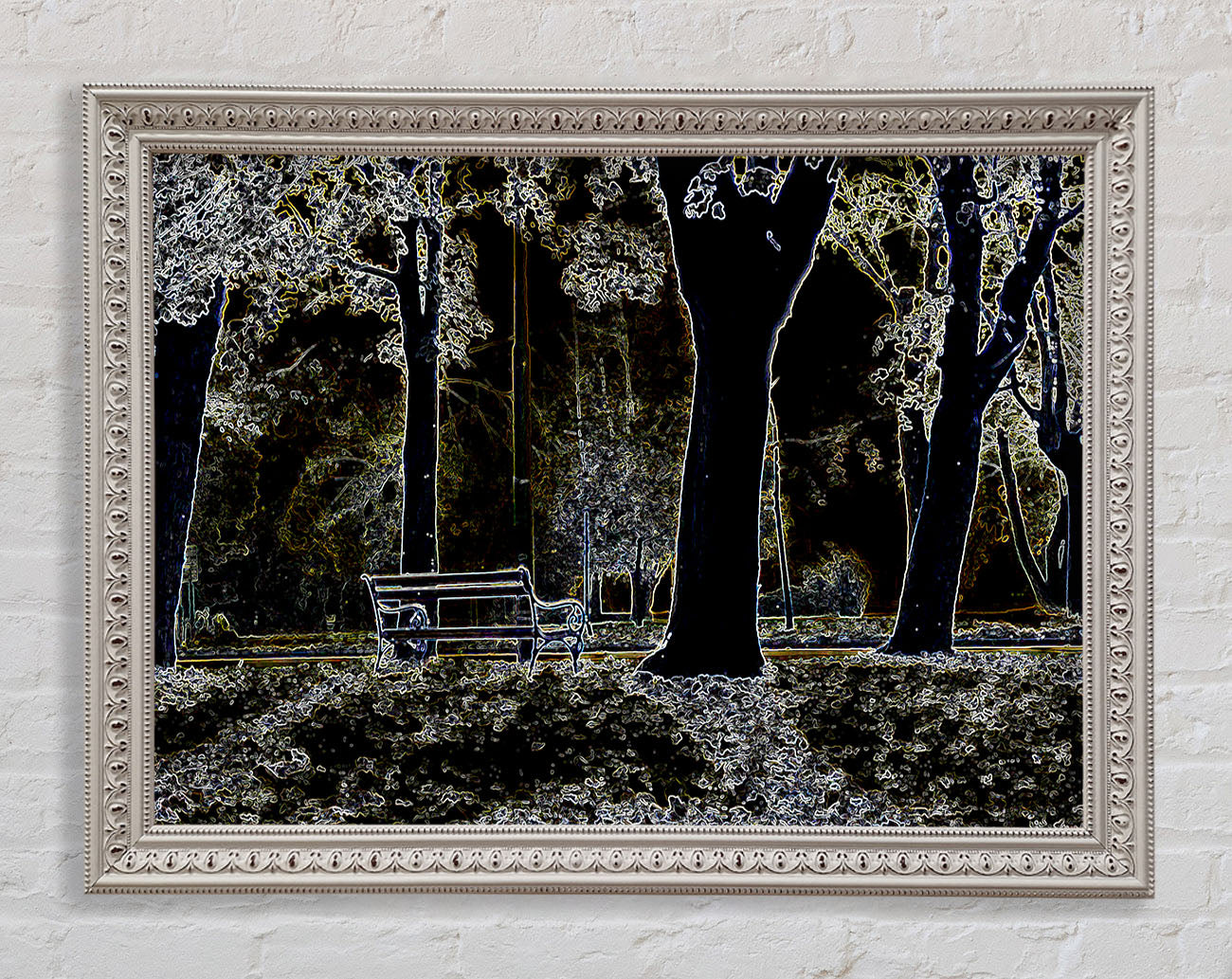 Abstract Neon Landscape 01 Framed Print
