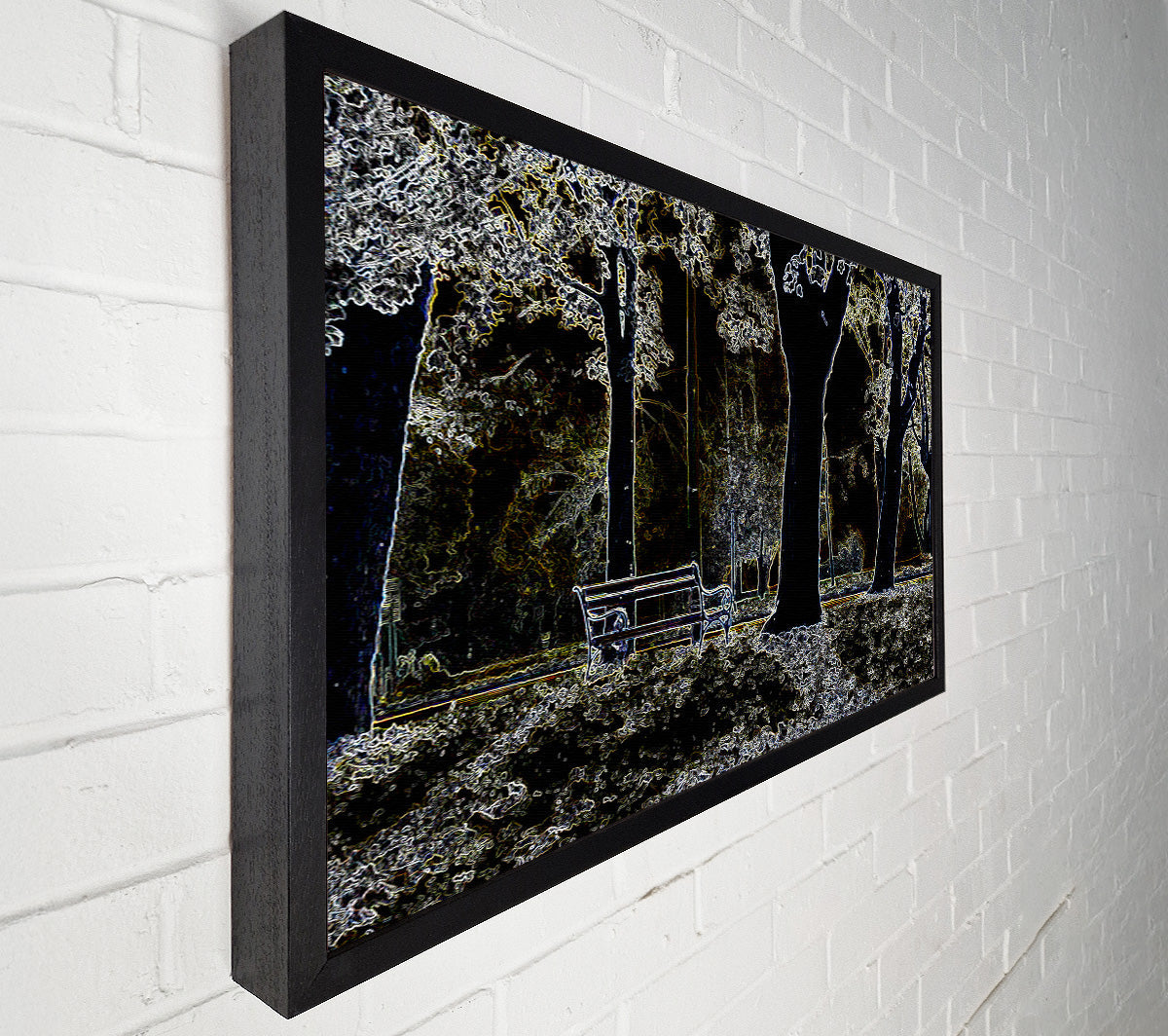 Abstract Neon Landscape 01 Canvas Wall Art