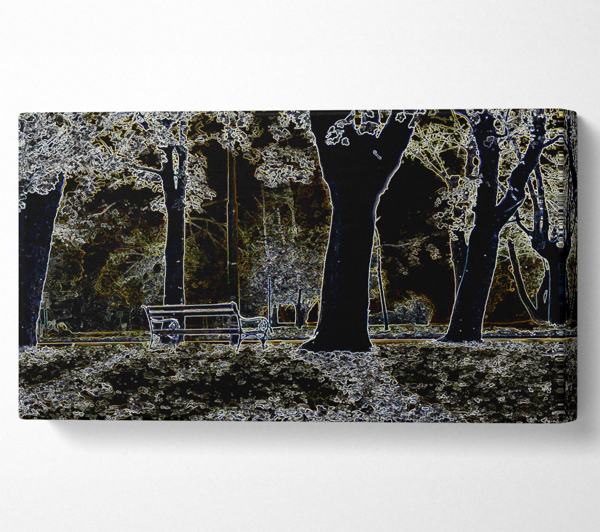 Abstract Neon Landscape 01 Canvas Wall Art