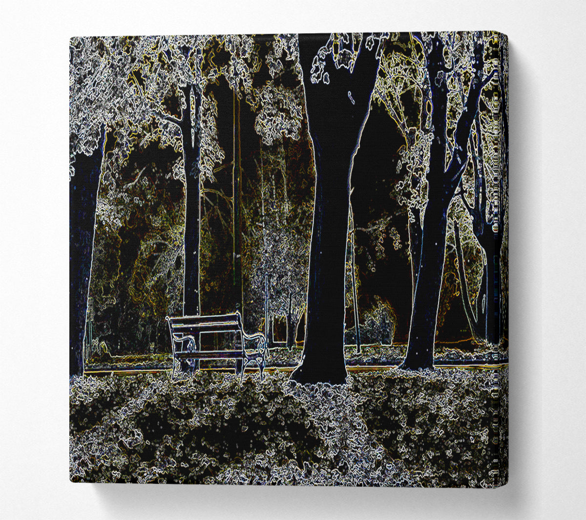 Abstract Neon Landscape 01 Canvas Wall Art