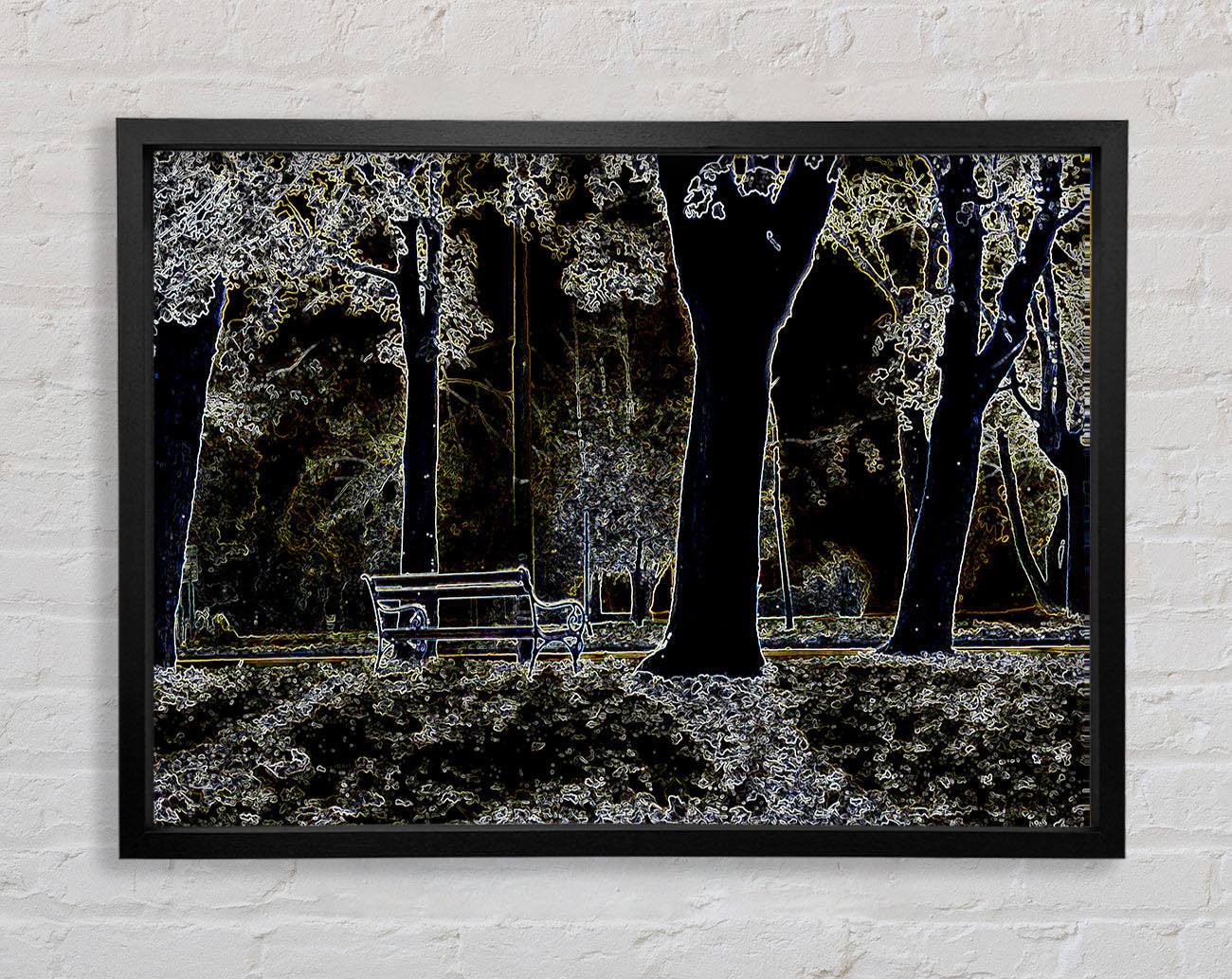 Abstract Neon Landscape 01 Framed Print