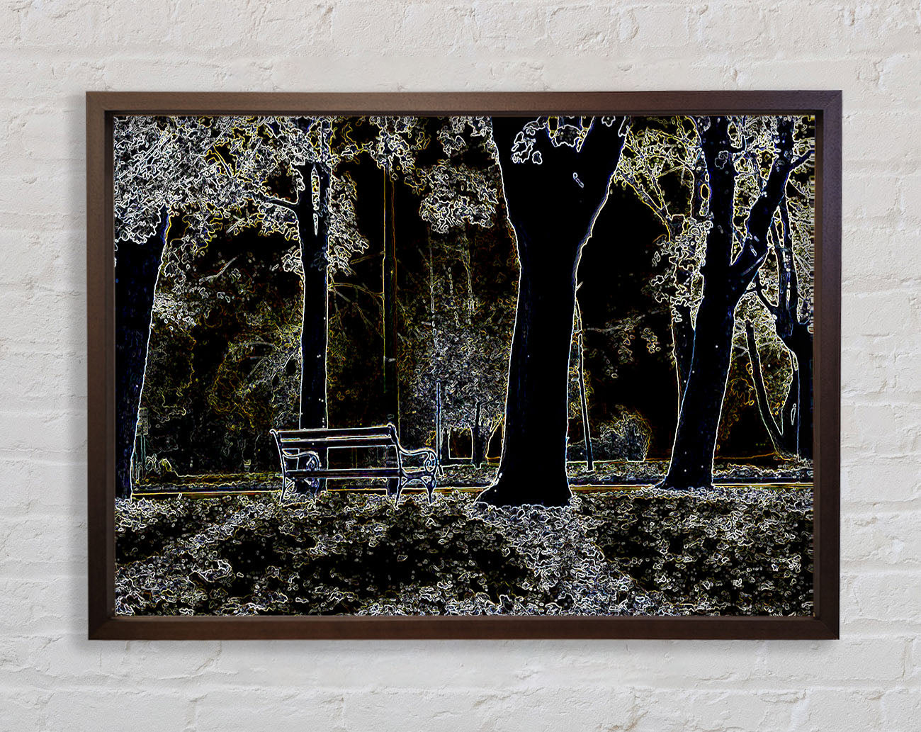 Abstract Neon Landscape 01 Framed Print
