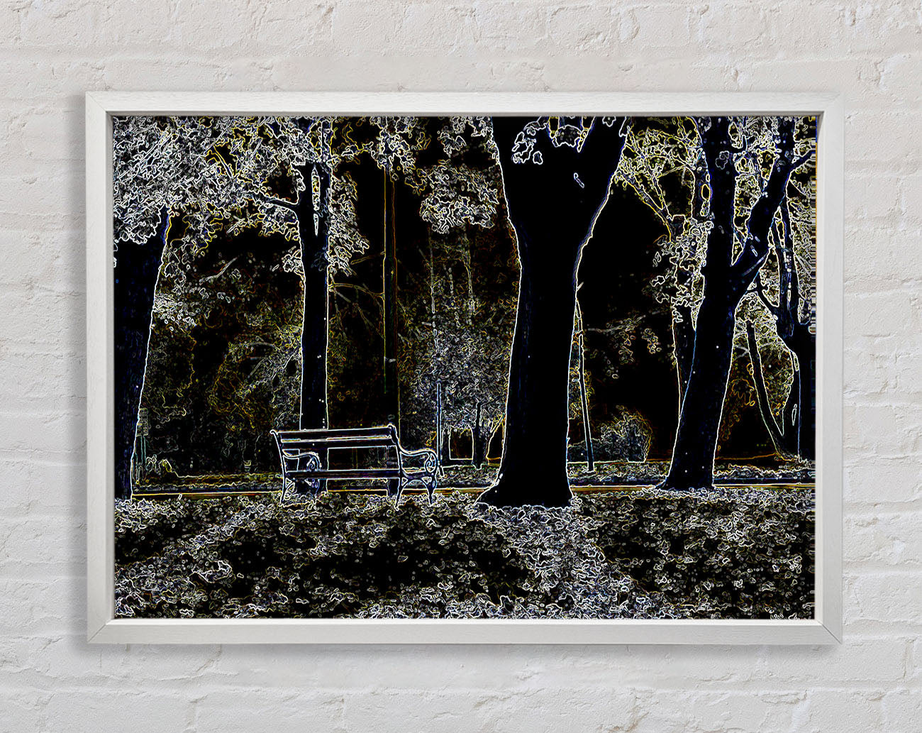 Abstract Neon Landscape 01 Framed Print