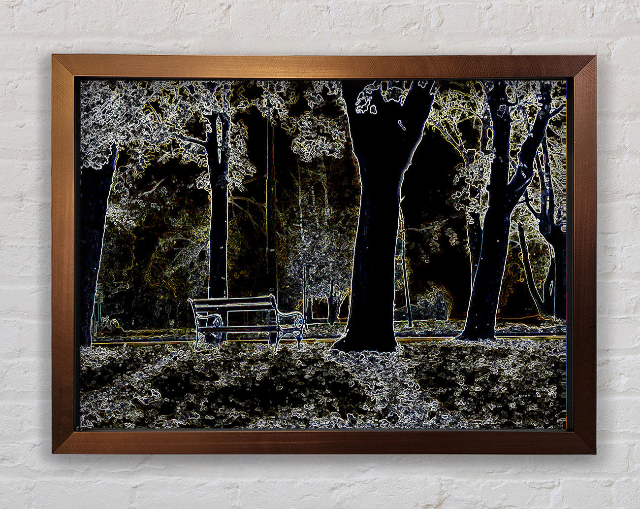 Abstract Neon Landscape 01 Framed Print