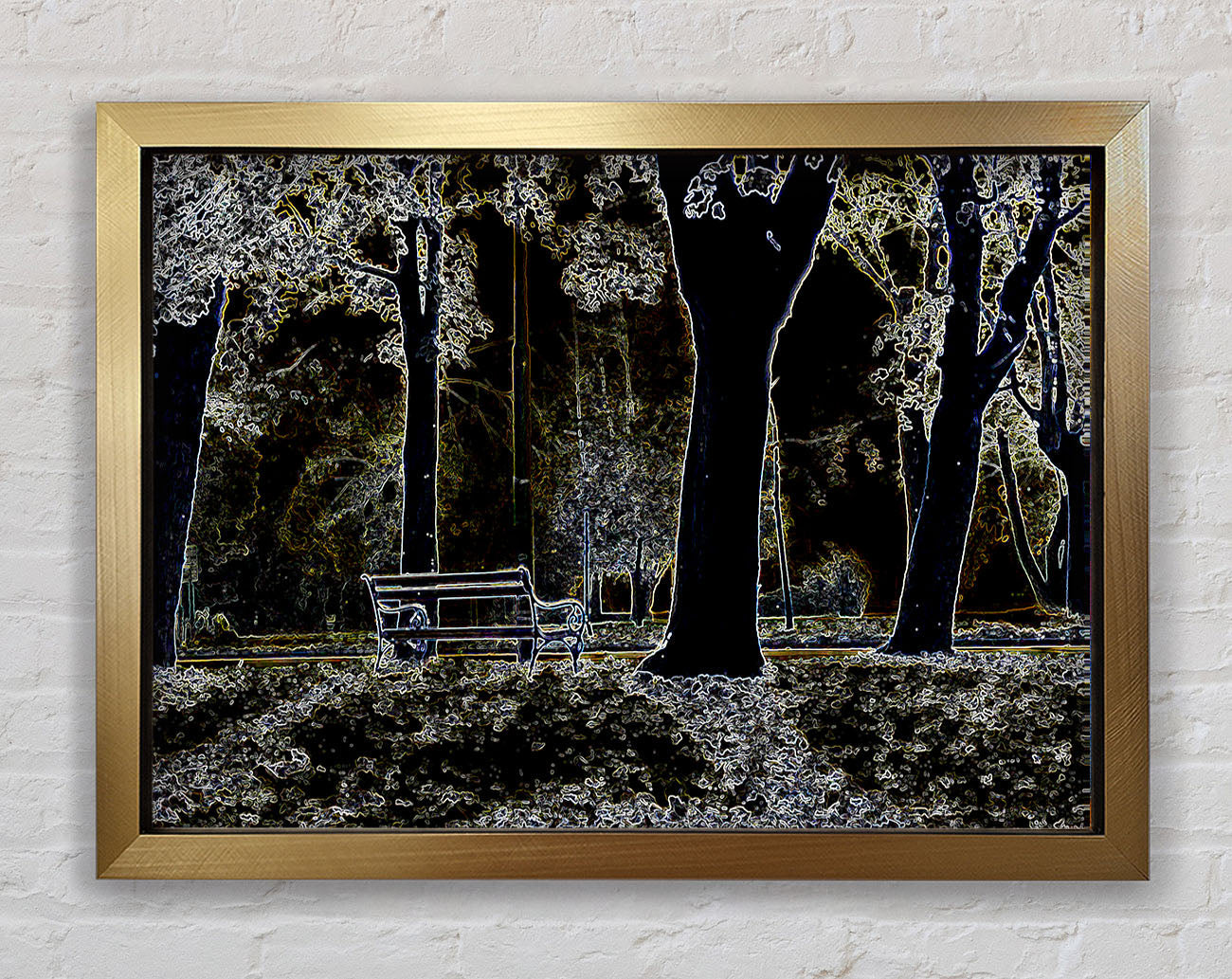 Abstract Neon Landscape 01 Framed Print
