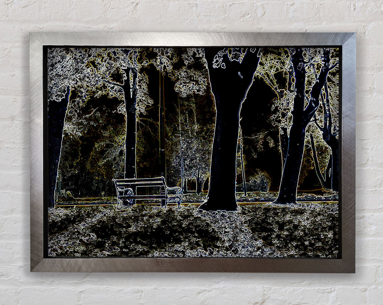 Abstract Neon Landscape 01 Framed Print