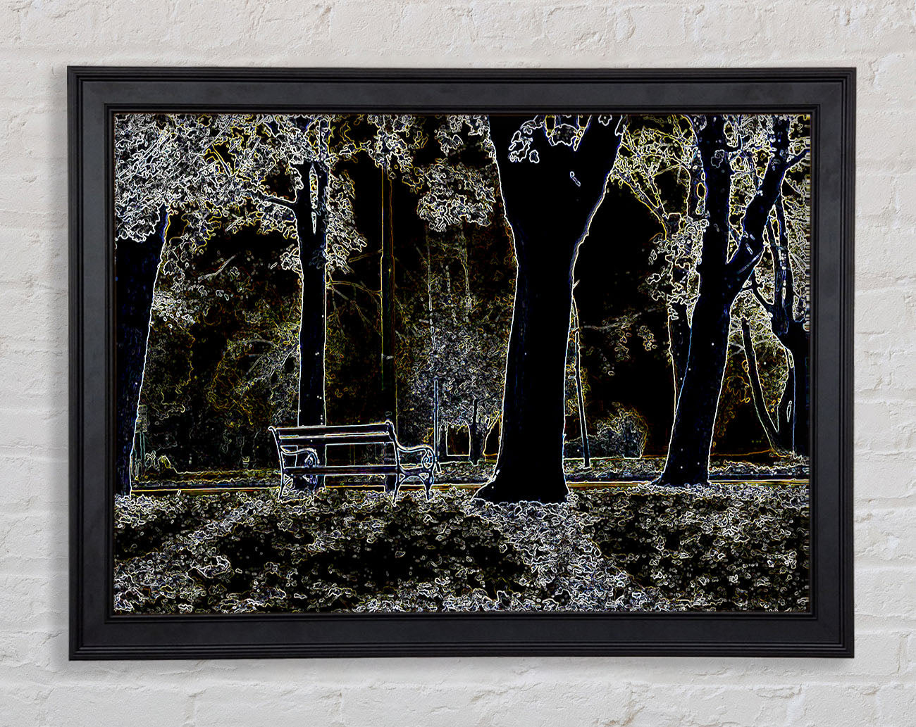 Abstract Neon Landscape 01 Framed Print