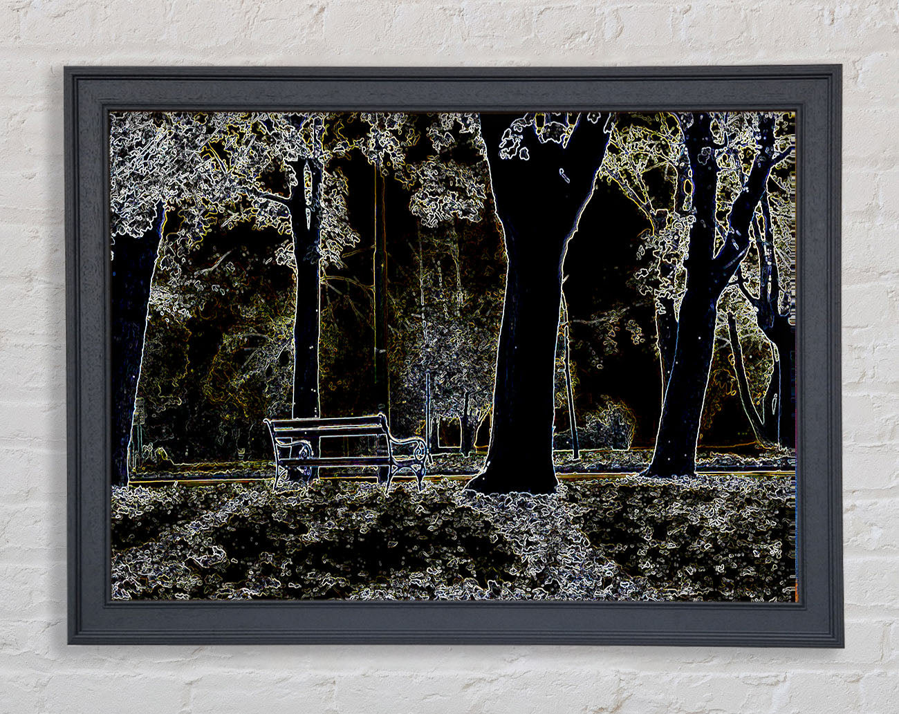 Abstract Neon Landscape 01 Framed Print