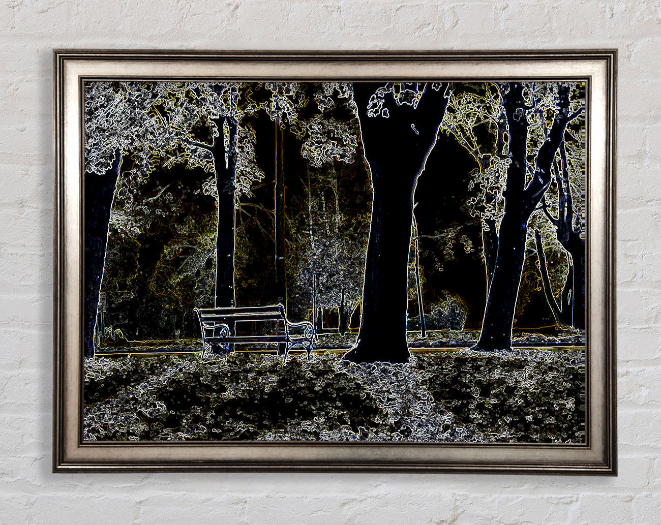 Abstract Neon Landscape 01 Framed Print