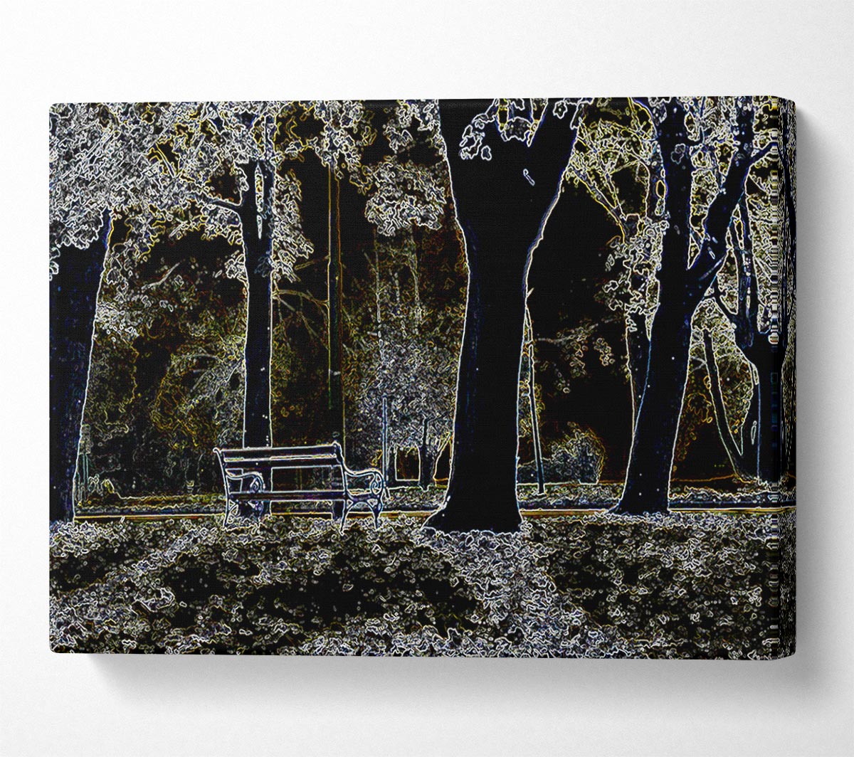 Abstract Neon Landscape 01 Canvas Wall Art