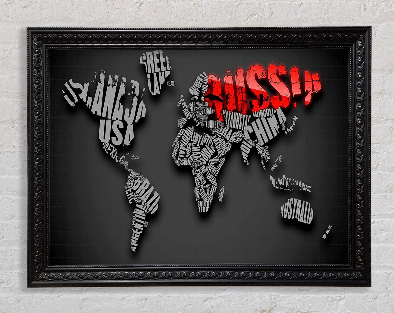 Russia World Maps Framed Print