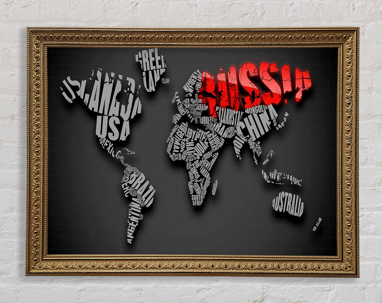 Russia World Maps Framed Print