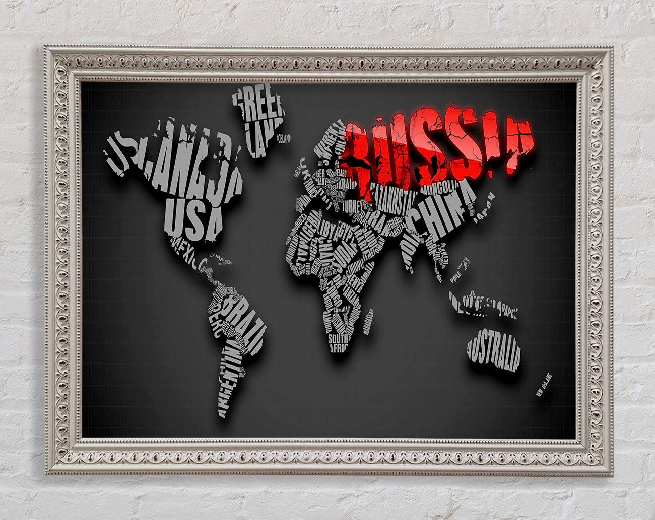 Russia World Maps Framed Print