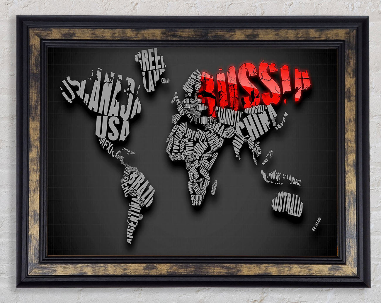 Russia World Maps Framed Print