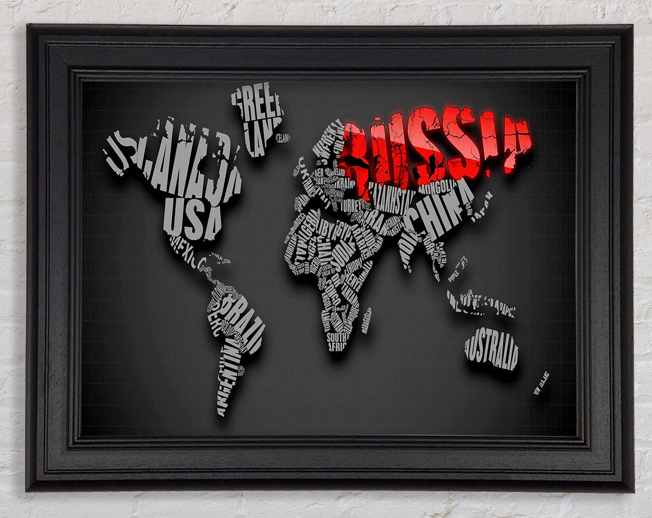 Russia World Maps Framed Print
