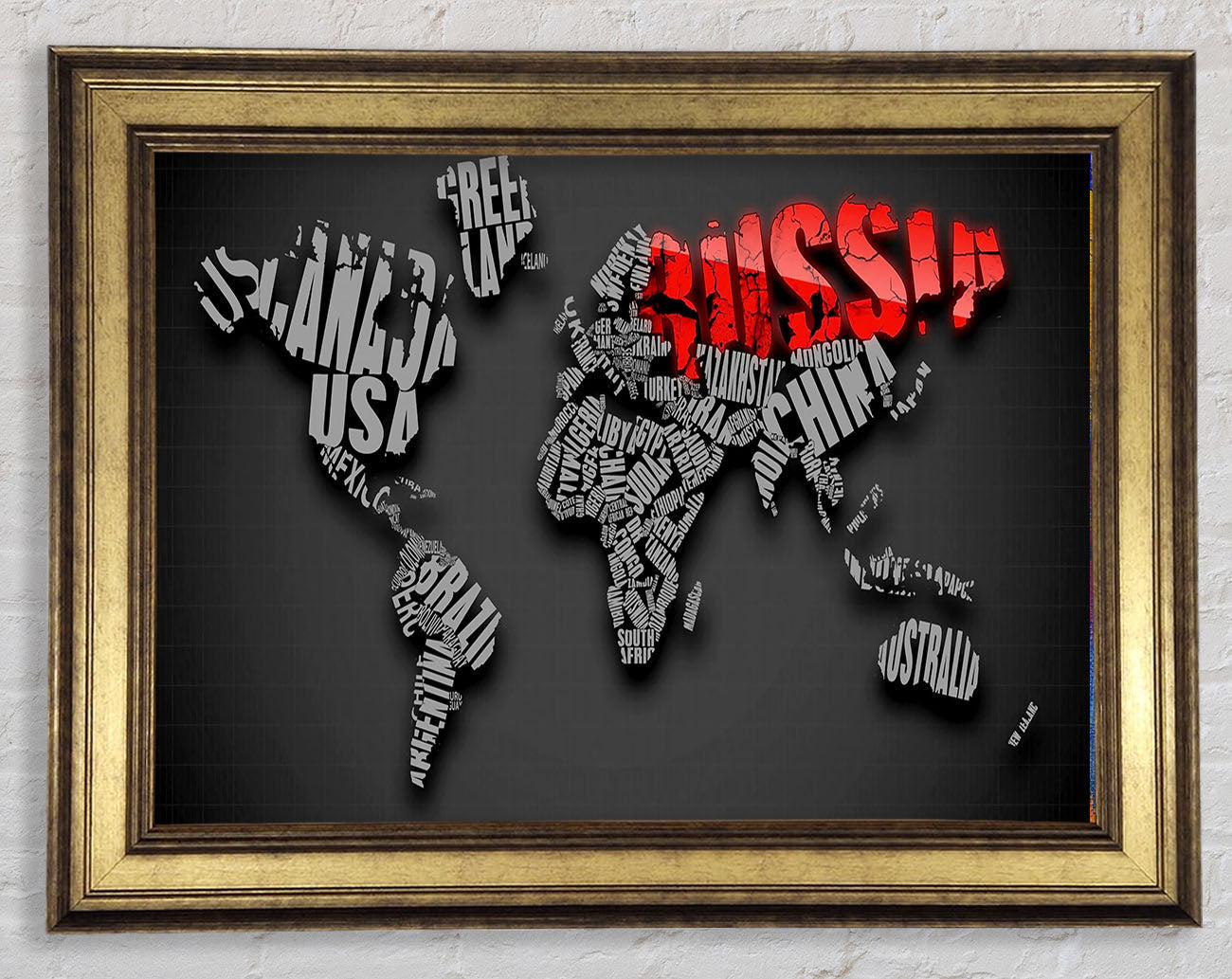 Russia World Maps Framed Print