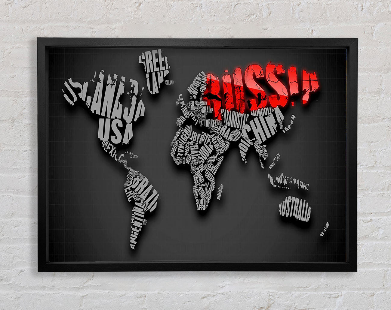 Russia World Maps Framed Print