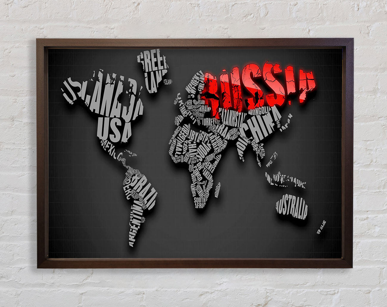 Russia World Maps Framed Print