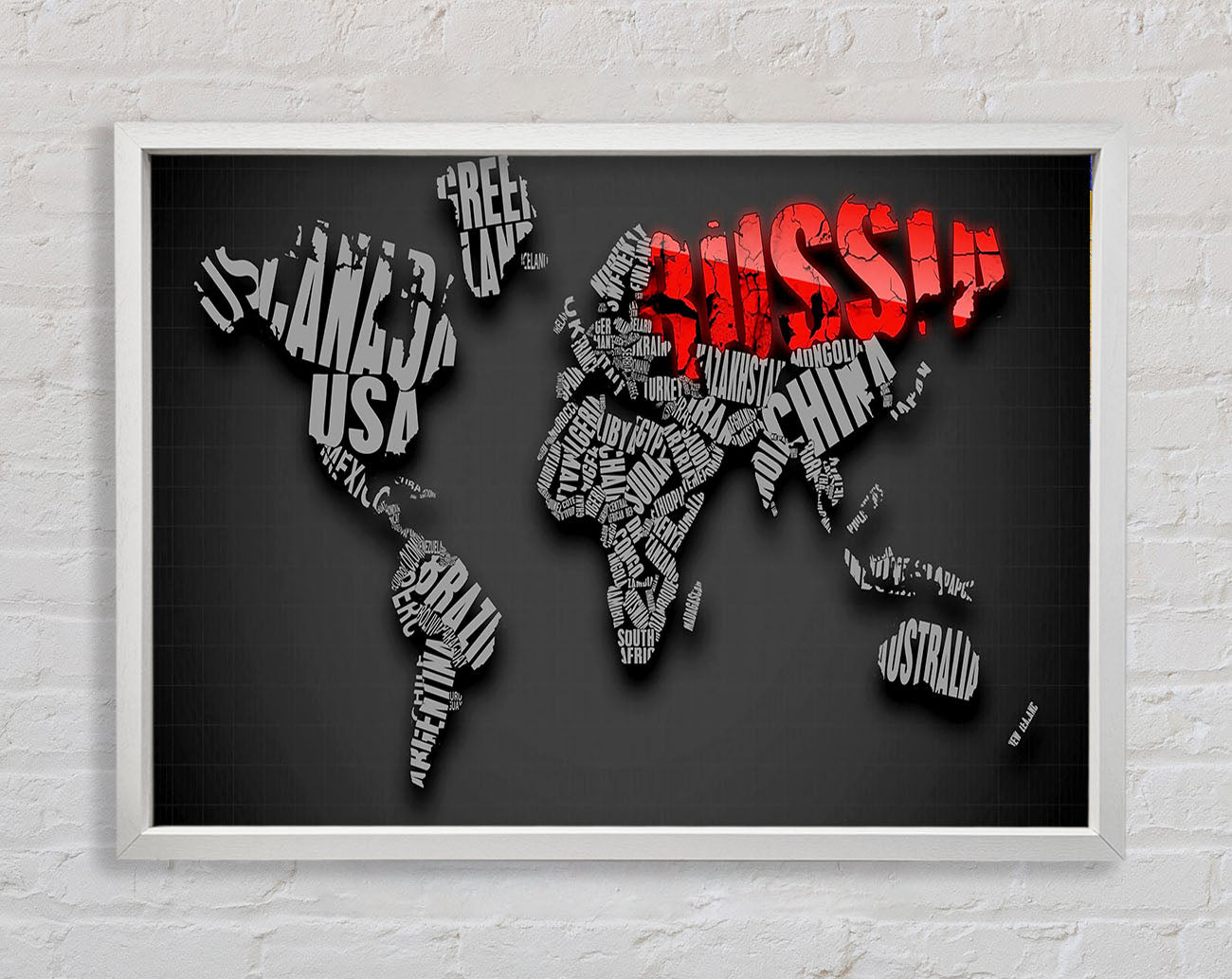 Russia World Maps Framed Print