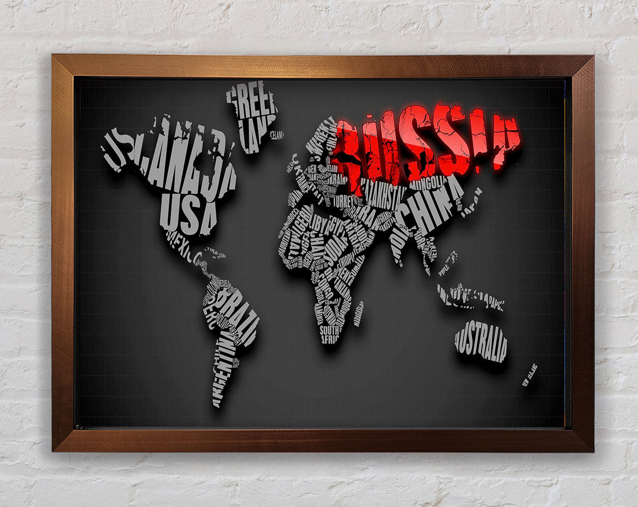 Russia World Maps Framed Print