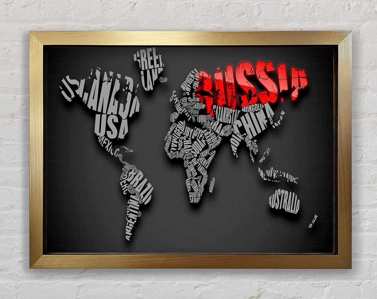 Russia World Maps Framed Print