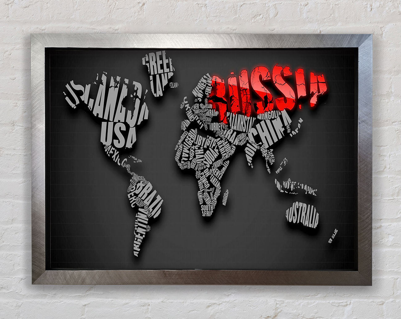 Russia World Maps Framed Print