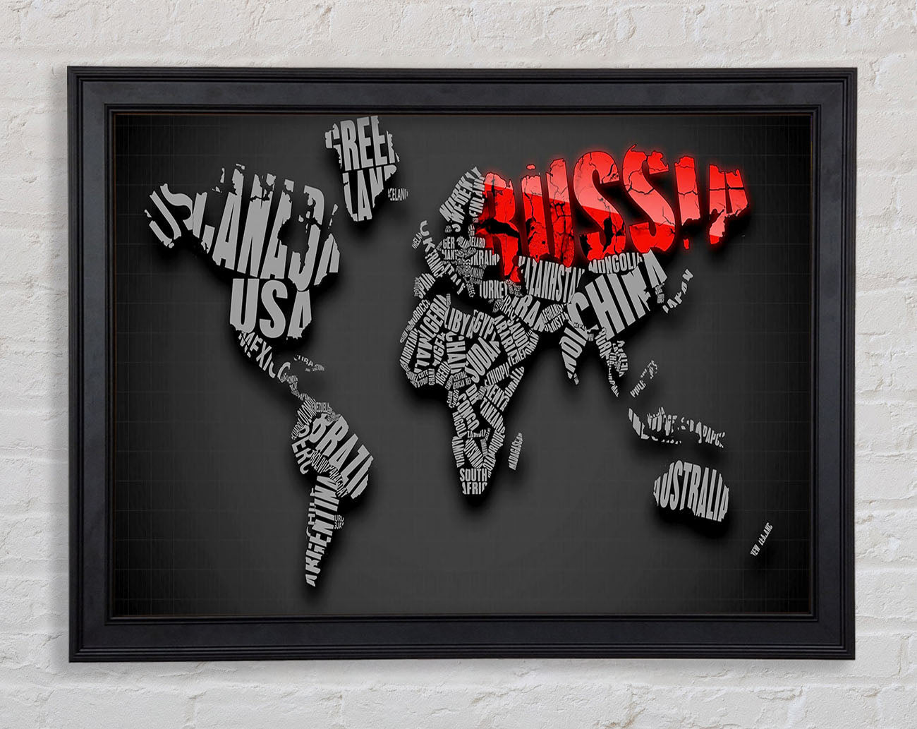 Russia World Maps Framed Print